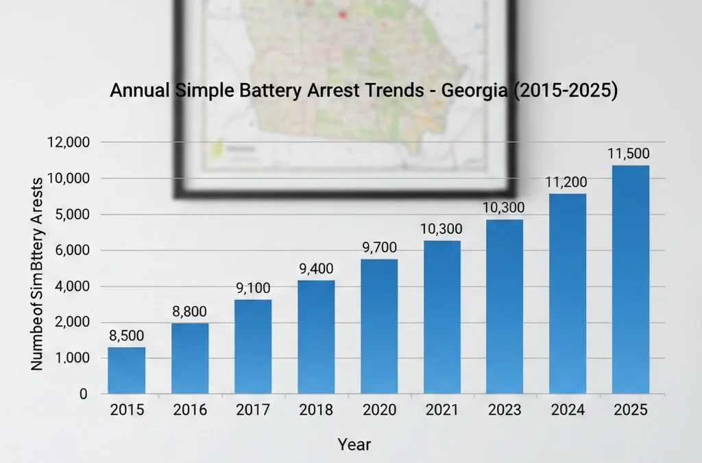 battery arrest trends in Georgia from 2015-2025