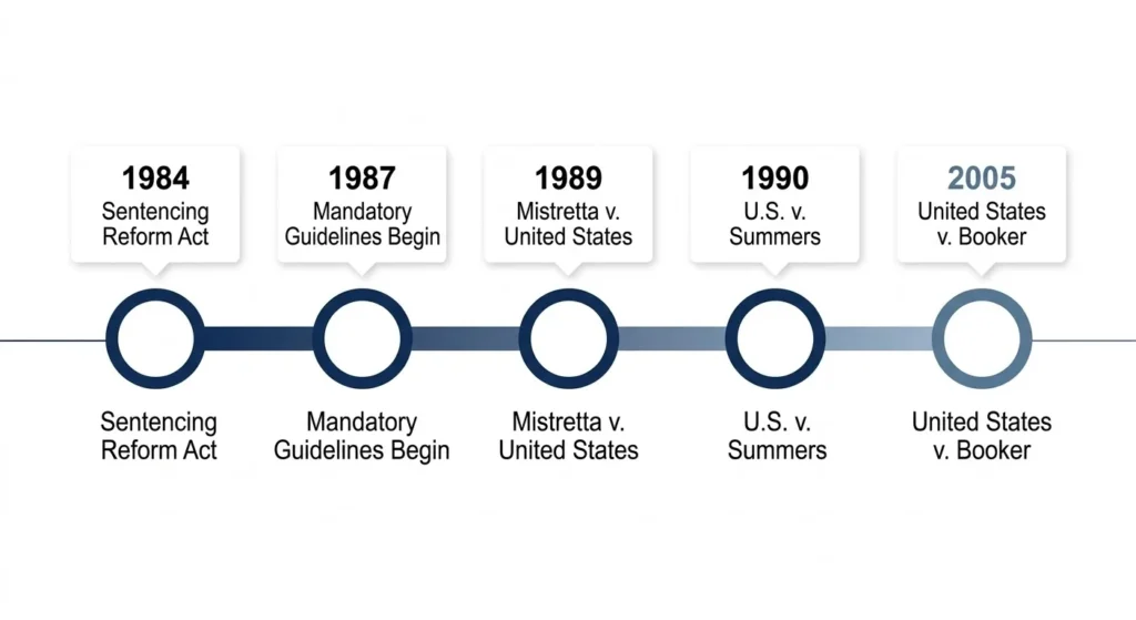 infographic showing the evolution of federal sentencing