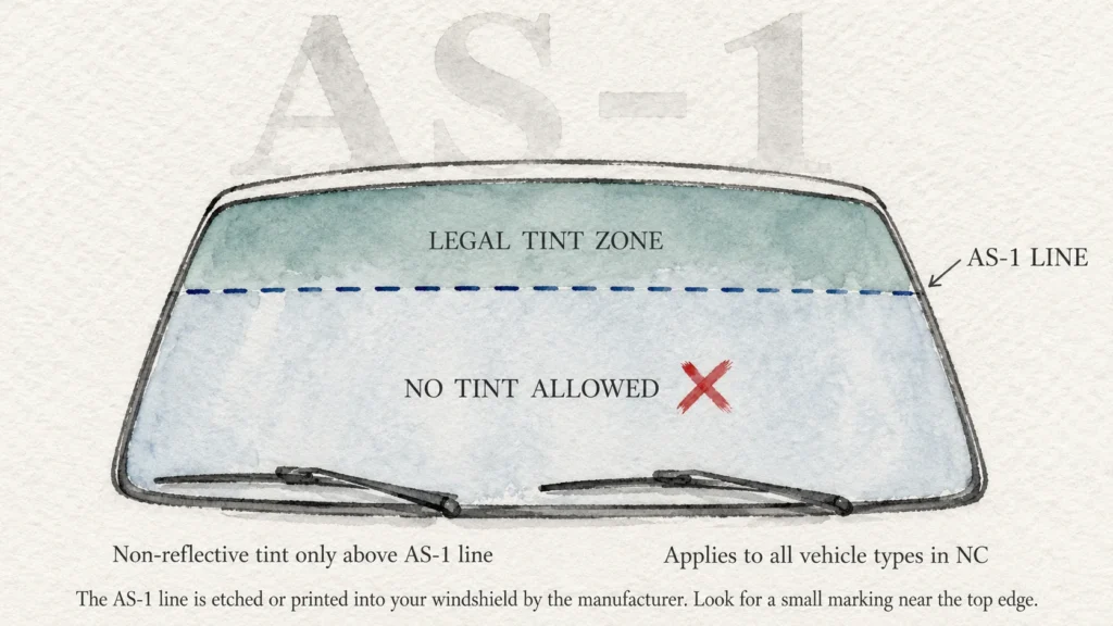 AS-1 line location and the legal tinted zone
