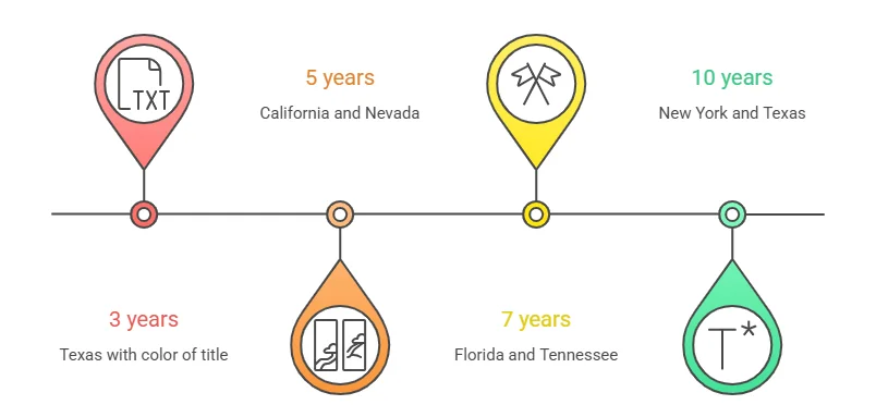 Adverse Possession Statutory Periods in Top U.S. Tourist States