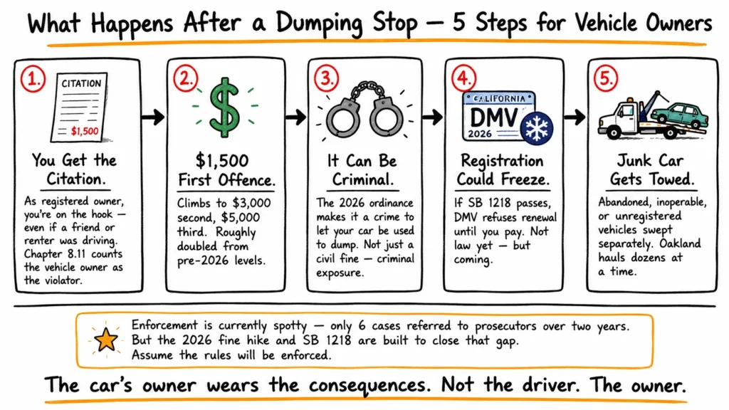 5 things that happen to a registered owner after an illegal dumping stop
